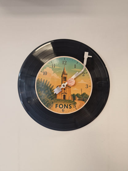 Horloge Vinyle Ardéche  de fons – Une Horloge Vintage Unique pour les amoureux de l'Ardèche