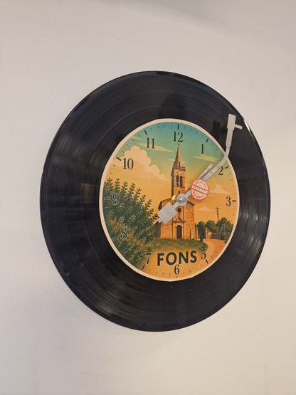 Horloge Vinyle Ardéche  de fons – Une Horloge Vintage Unique pour les amoureux de l'Ardèche