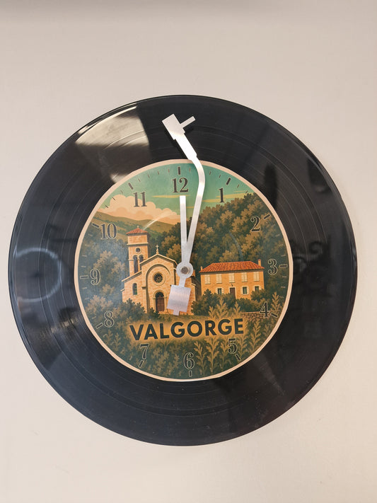 Horloge Vinyle Ardéche  de valgorge – Une Horloge Vintage Unique pour les amoureux de l'Ardèche