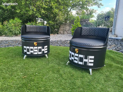 LOT  2 Fauteuil Industriel Porsche – Réalisé à partir d’un Baril d’Huile 200L Vintagedison