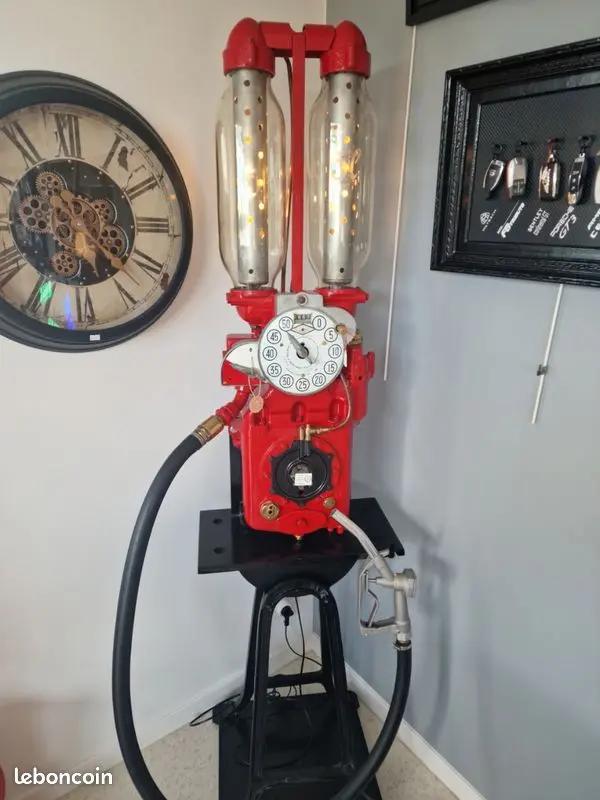Lampe Industrielle Vintage – Ancienne Pompe à Essence SATAM 1930 Restaurée Vintagedison