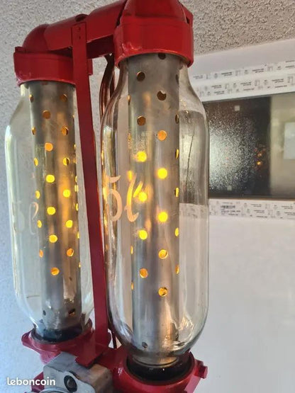 Lampe Industrielle Vintage – Ancienne Pompe à Essence SATAM 1930 Restaurée Vintagedison