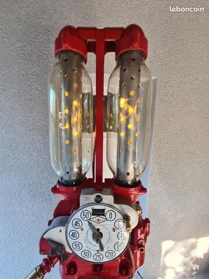 Lampe Industrielle Vintage – Ancienne Pompe à Essence SATAM 1930 Restaurée Vintagedison