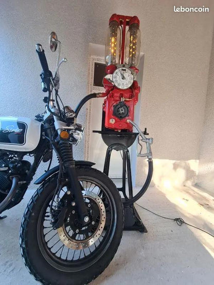 Lampe Industrielle Vintage – Ancienne Pompe à Essence SATAM 1930 Restaurée Vintagedison