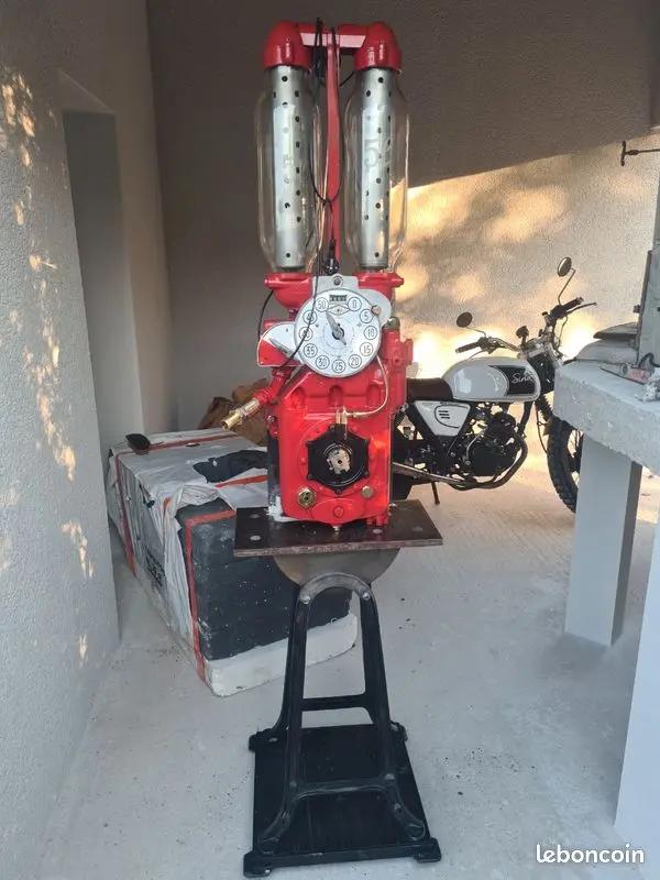 Lampe Industrielle Vintage – Ancienne Pompe à Essence SATAM 1930 Restaurée Vintagedison