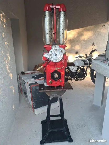 Lampe Industrielle Vintage – Ancienne Pompe à Essence SATAM 1930 Restaurée Vintagedison