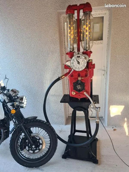 Lampe Industrielle Vintage – Ancienne Pompe à Essence SATAM 1930 Restaurée Vintagedison