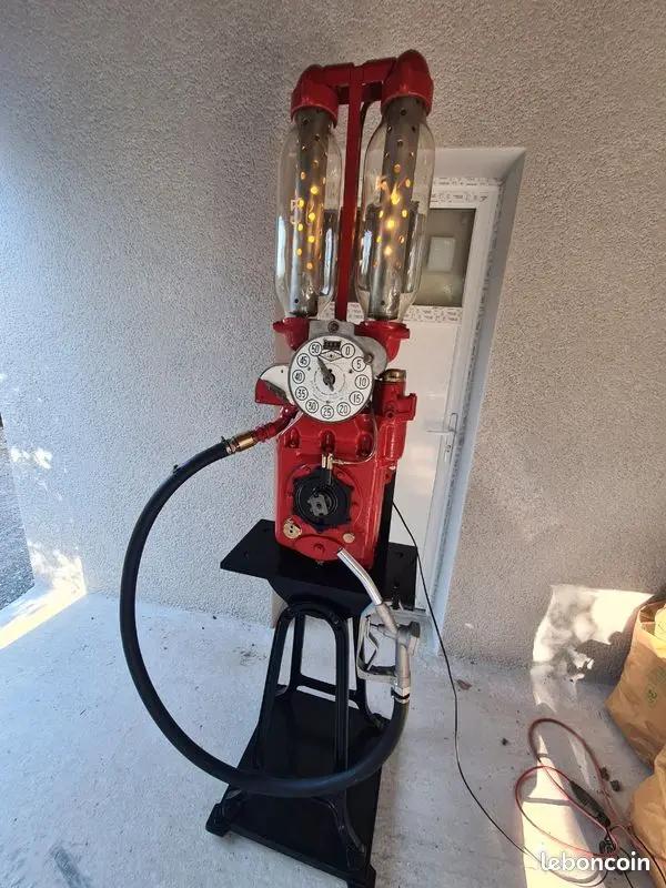 Lampe Industrielle Vintage – Ancienne Pompe à Essence SATAM 1930 Restaurée Vintagedison