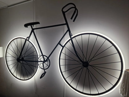 Lampe Murale Vélo avec LED – Applique Industrielle Upcyclée Fait Main