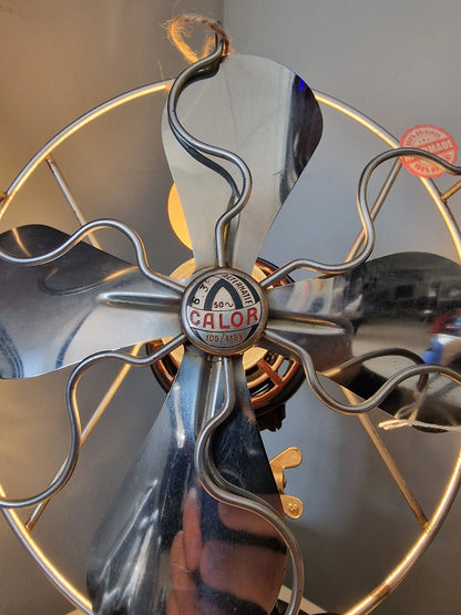 Lampe ancien ventilateur Calor – création vintage artisanale upcyclée Vintagedison