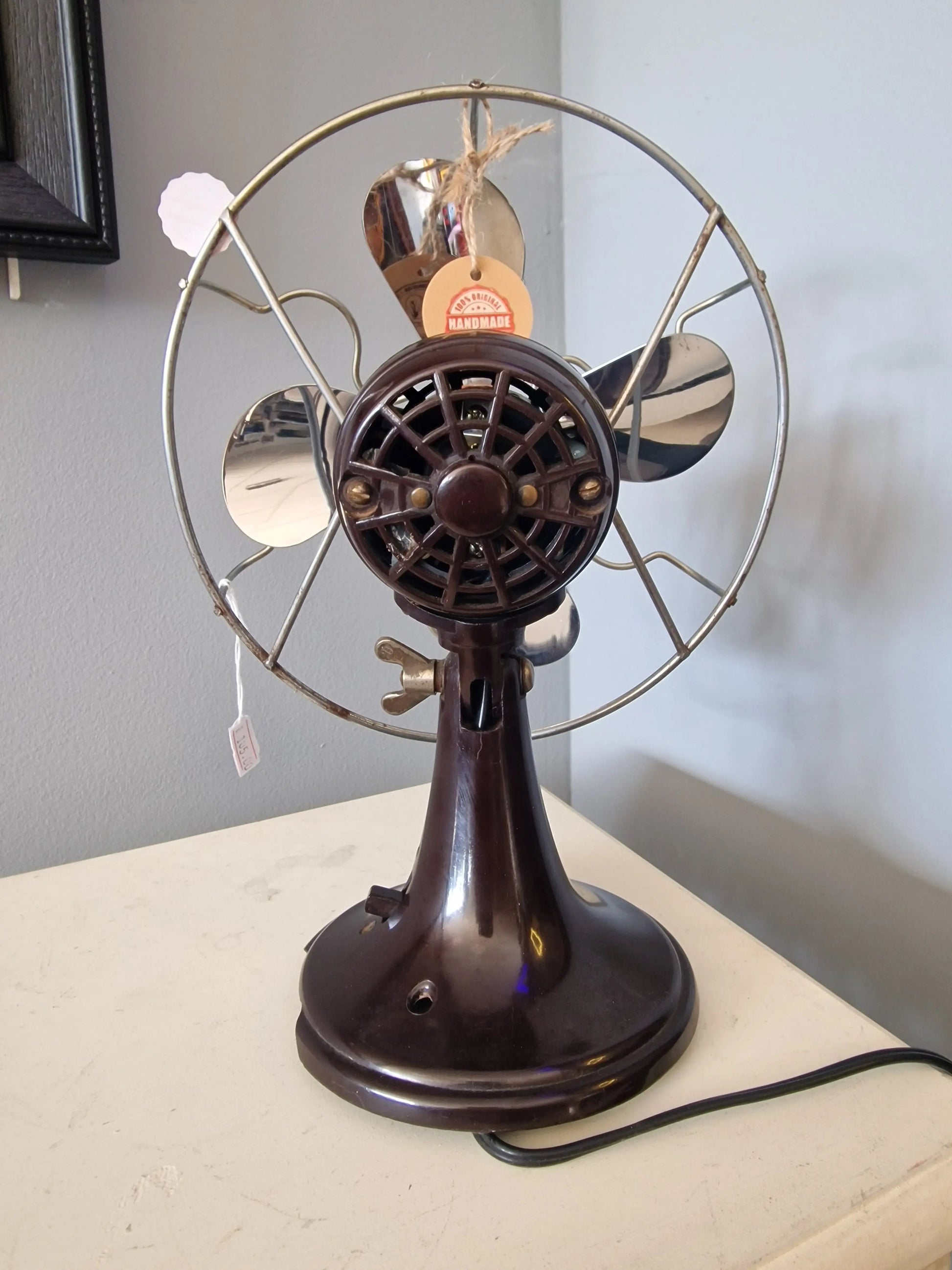 Lampe ancien ventilateur Calor – création vintage artisanale upcyclée Vintagedison