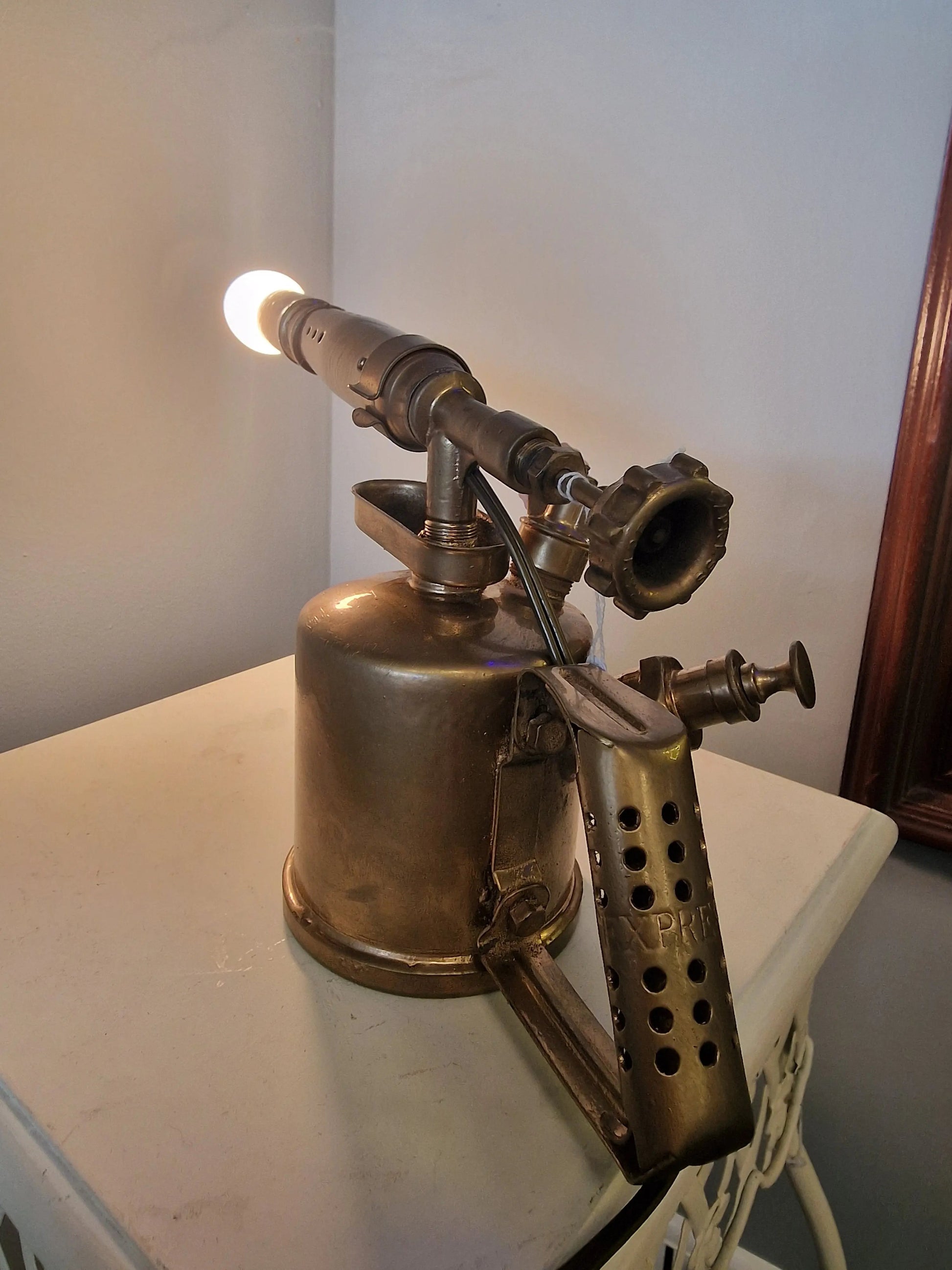 Lampe ancienne lampe à souder – création vintage industrielle upcyclée Vintagedison