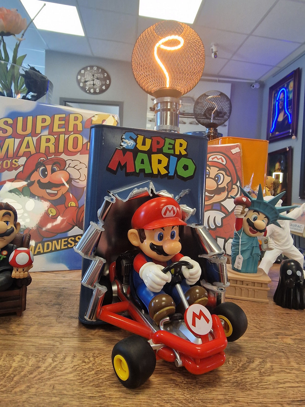 Lampe Super Mario Mario Kart – Décoration Gaming Artisanale