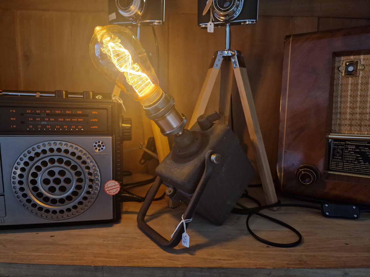 Lampe industrielle sncf vintage "Wonder"2  – Création artisanale unique