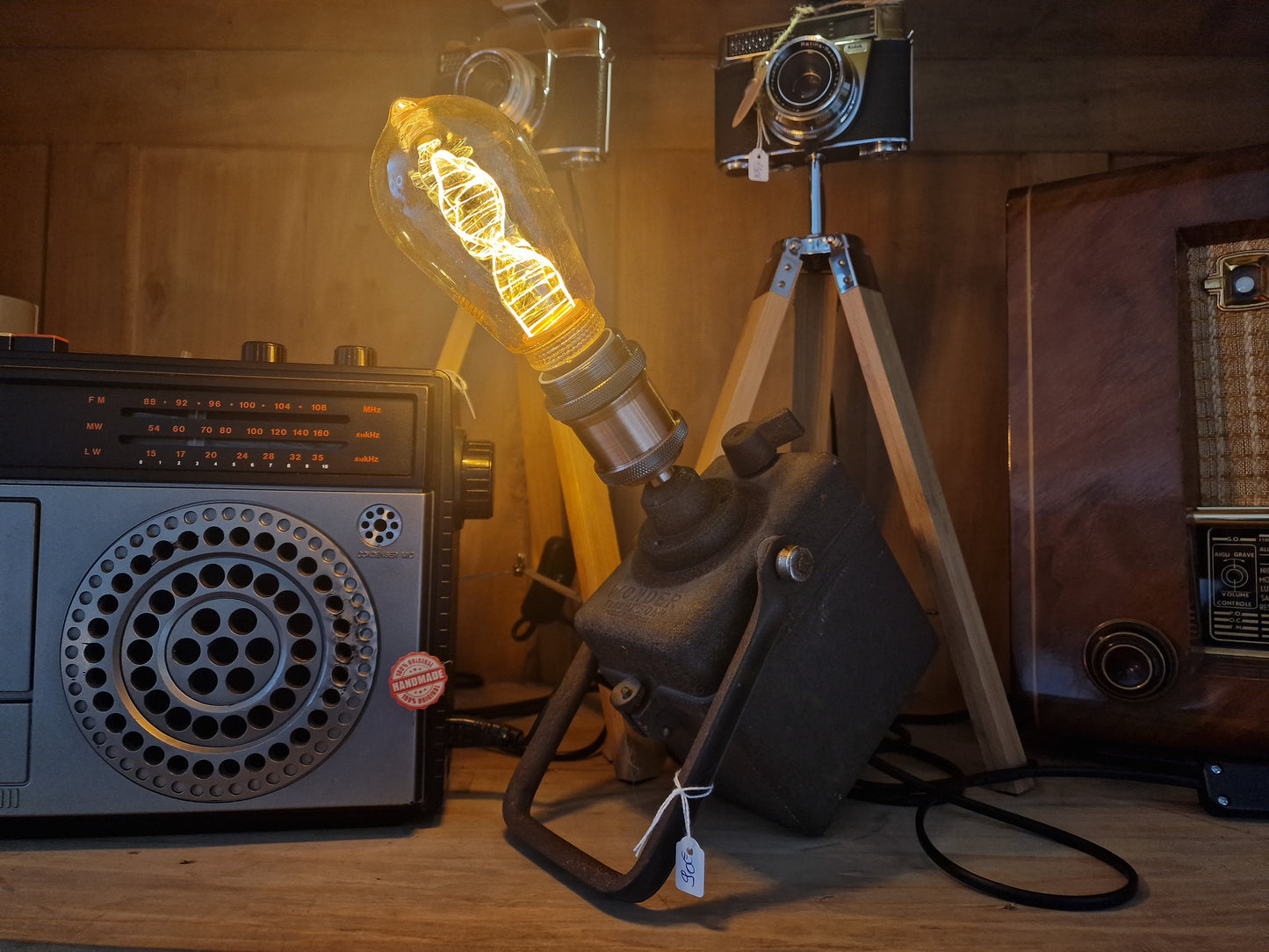 Lampe industrielle sncf vintage "Wonder"2  – Création artisanale unique