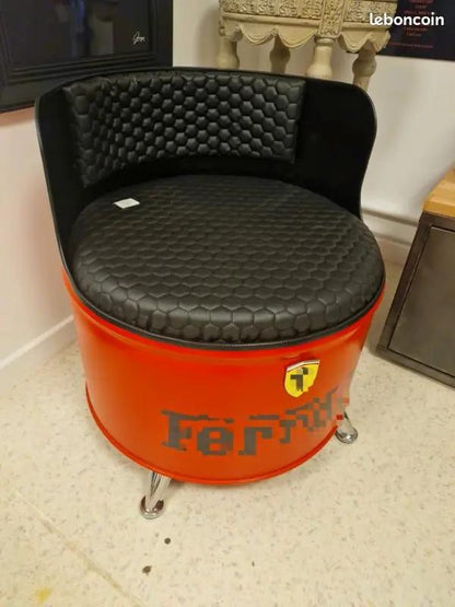 Lot 2 Fauteuils Industriel Ferrari – Réalisé à partir d’un Baril d’Huile 200L Vintagedison