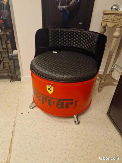 Lot 2 Fauteuils Industriel Ferrari – Réalisé à partir d’un Baril d’Huile 200L Vintagedison