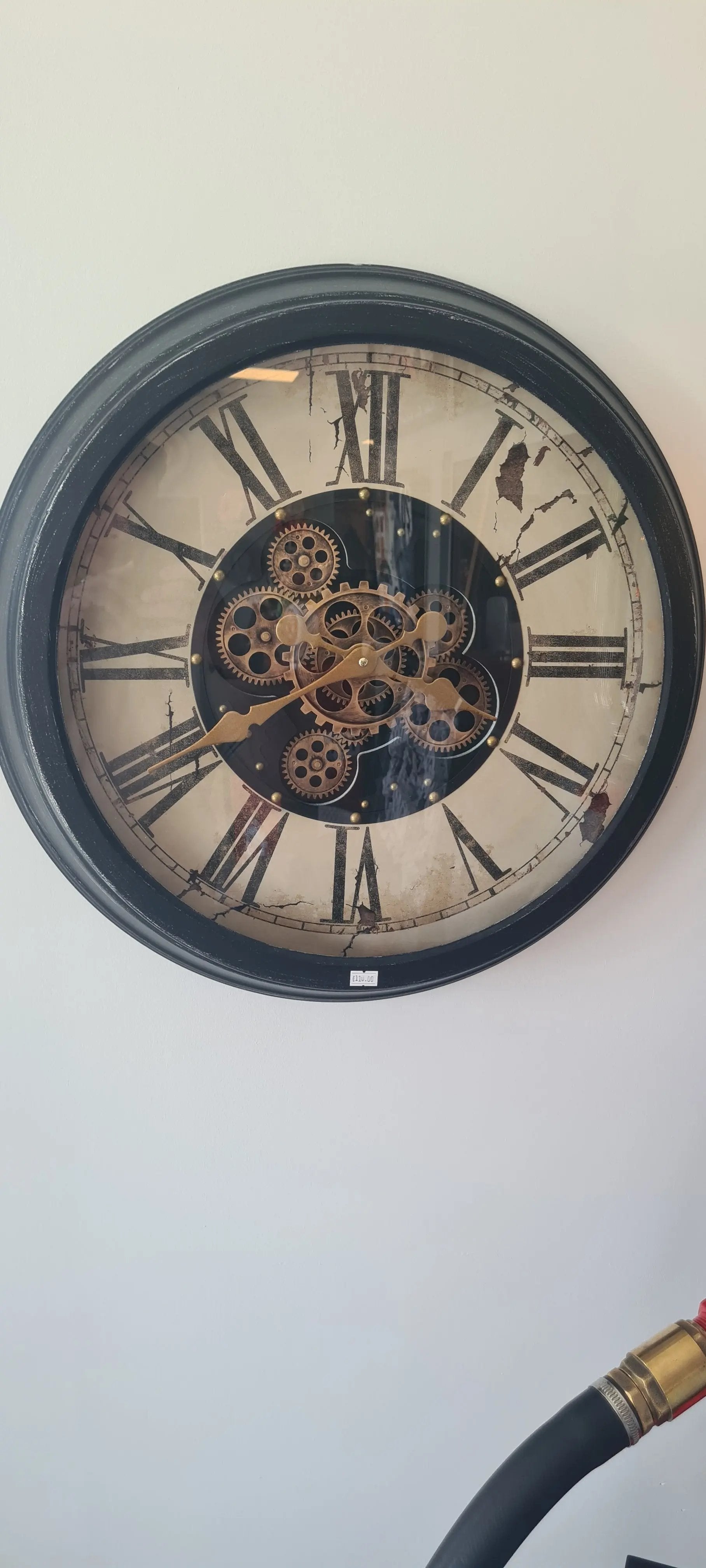 Pendule industrielle engrenage cadran Crème Dia 58 cm ANTIC LINE