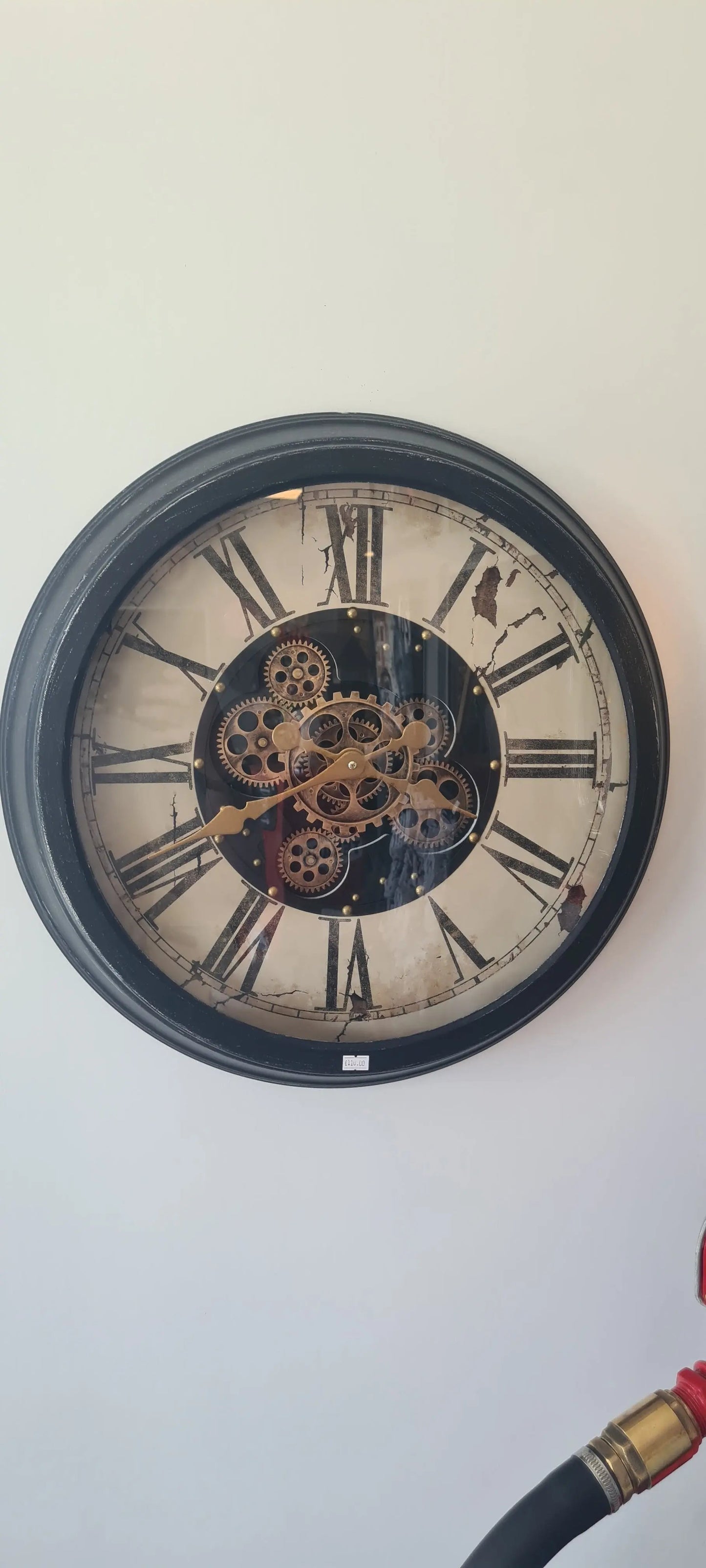 Pendule industrielle engrenage cadran Crème Dia 58 cm ANTIC LINE