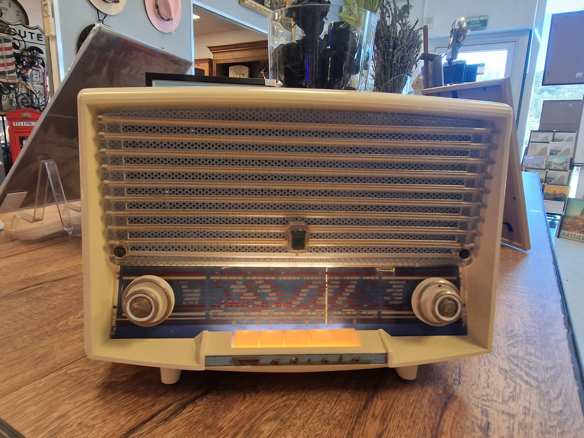 Radio Radiola Vintage Bluetooth – Radio Ancienne Transformée en Enceinte Bluetooth avec Haut-Parleur JVC