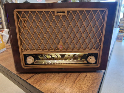 Radio ancienne Philips vintage transformée en enceinte Bluetooth – Poste TSF rétro lumineux – Pièce unique