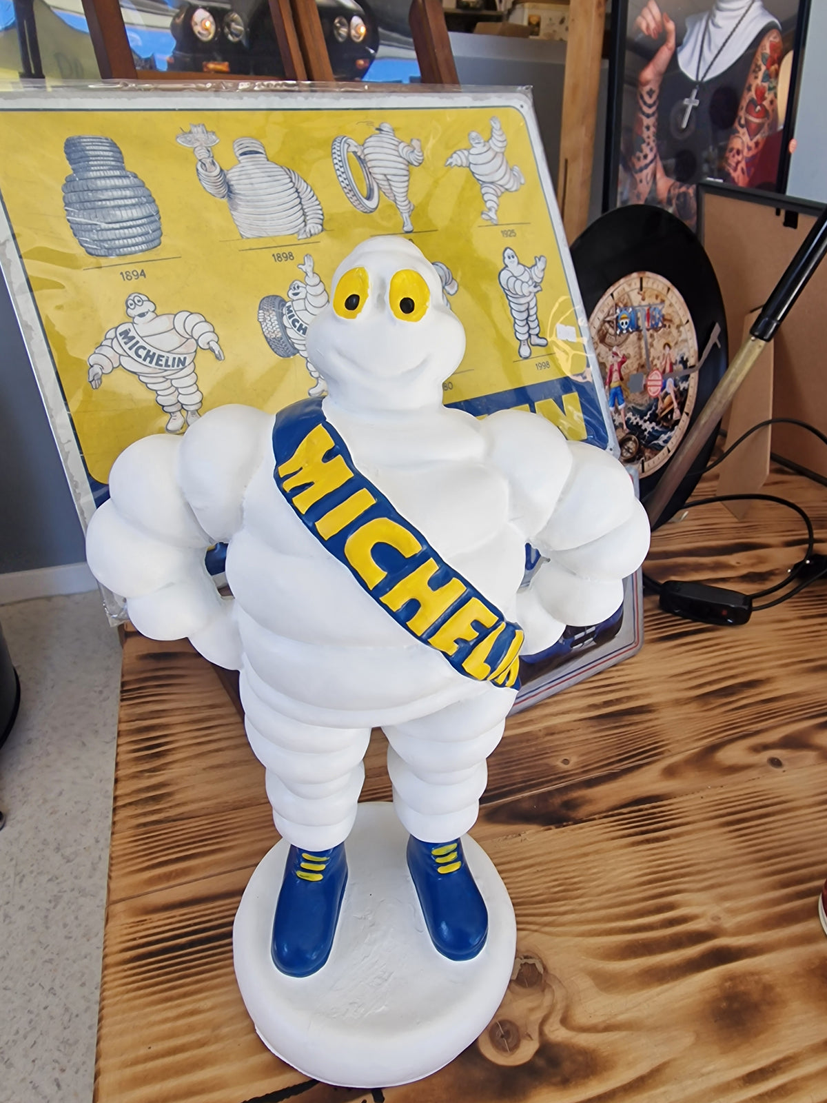 Statuette Bibendum Michelin 34,5 cm – Statue Michelin Man – Objet publicitaire déco garage vintage