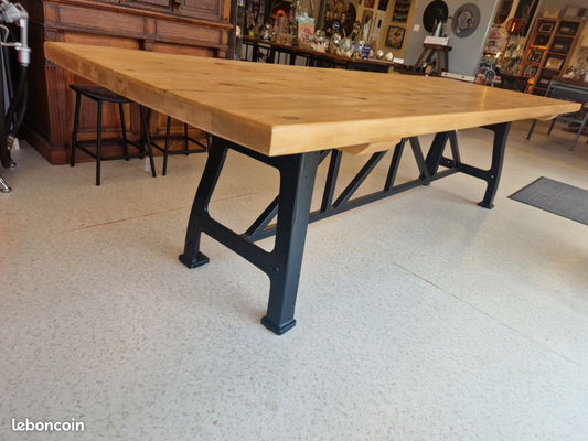 Table industrielle 298 x 99 cm – Pièce unique artisanale Vintagedison