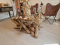 Table Basse en Verre et Bois Flotté – Pièce Unique Vintagedison