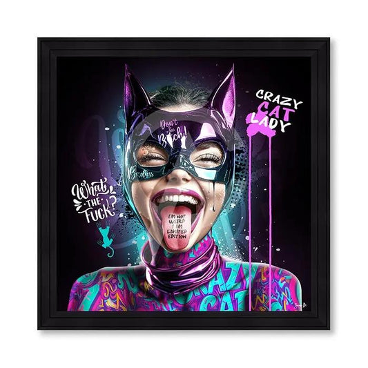 Tableau pop art Crazy Cat – Sarah B. Vintagedison