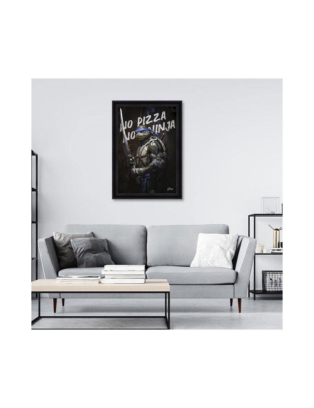 Tableau pop arts"No pizza, No Ninja", d'Alexandre Granger Etsy