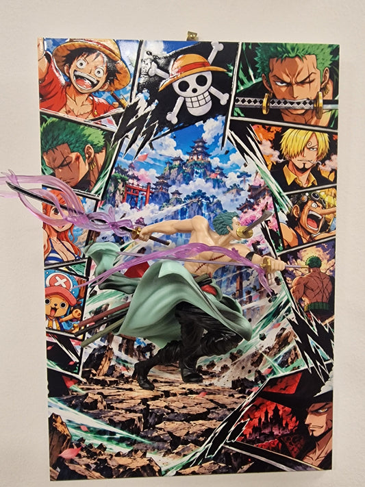 Tableau One Piece 3D Zoro – Dibond 20x30 | VINTAGEDISON