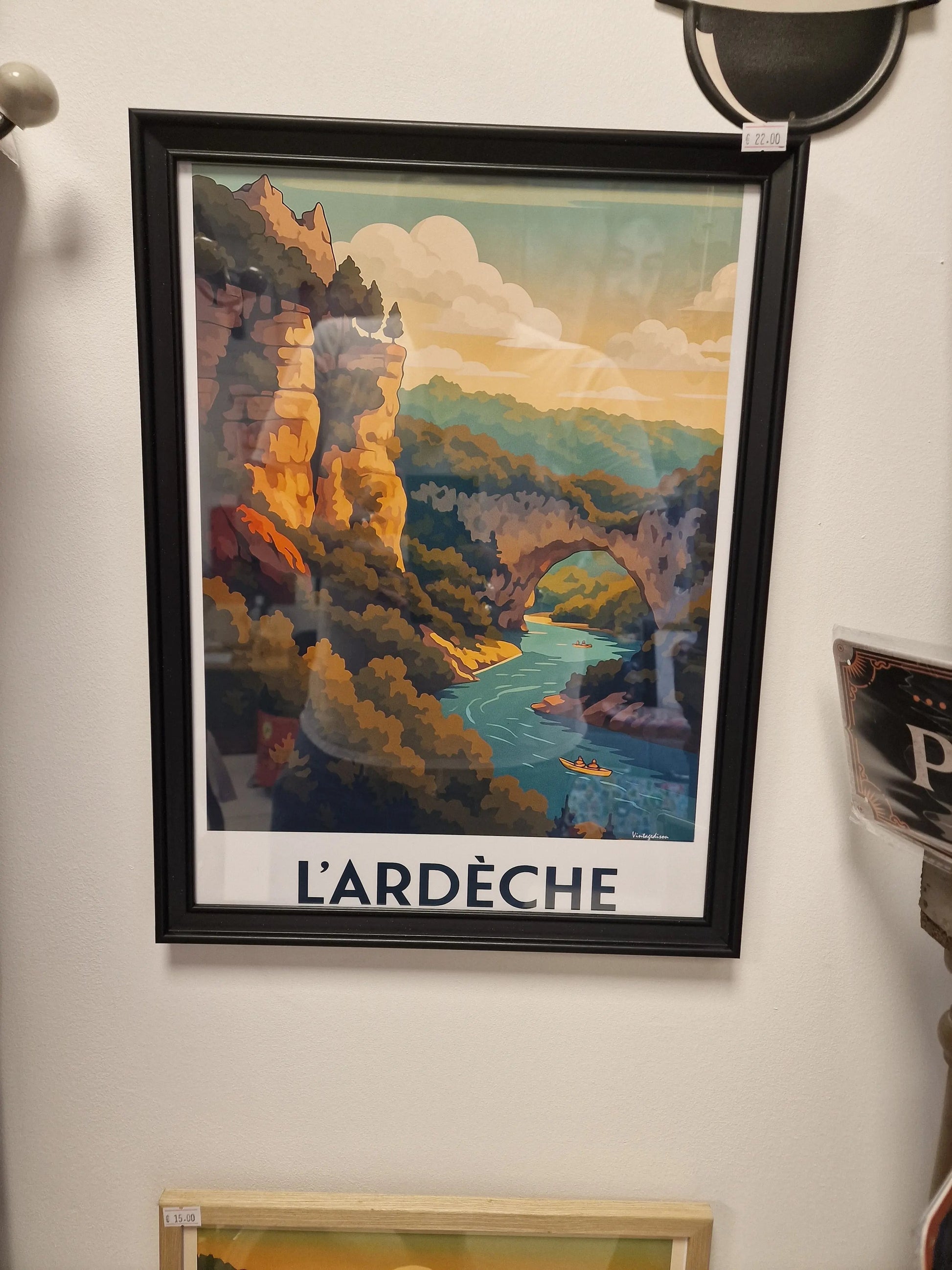 affiche rétro Ardèche, cadre Ardèche affiche ville de france, souvenir Ardèche Vintagedison
