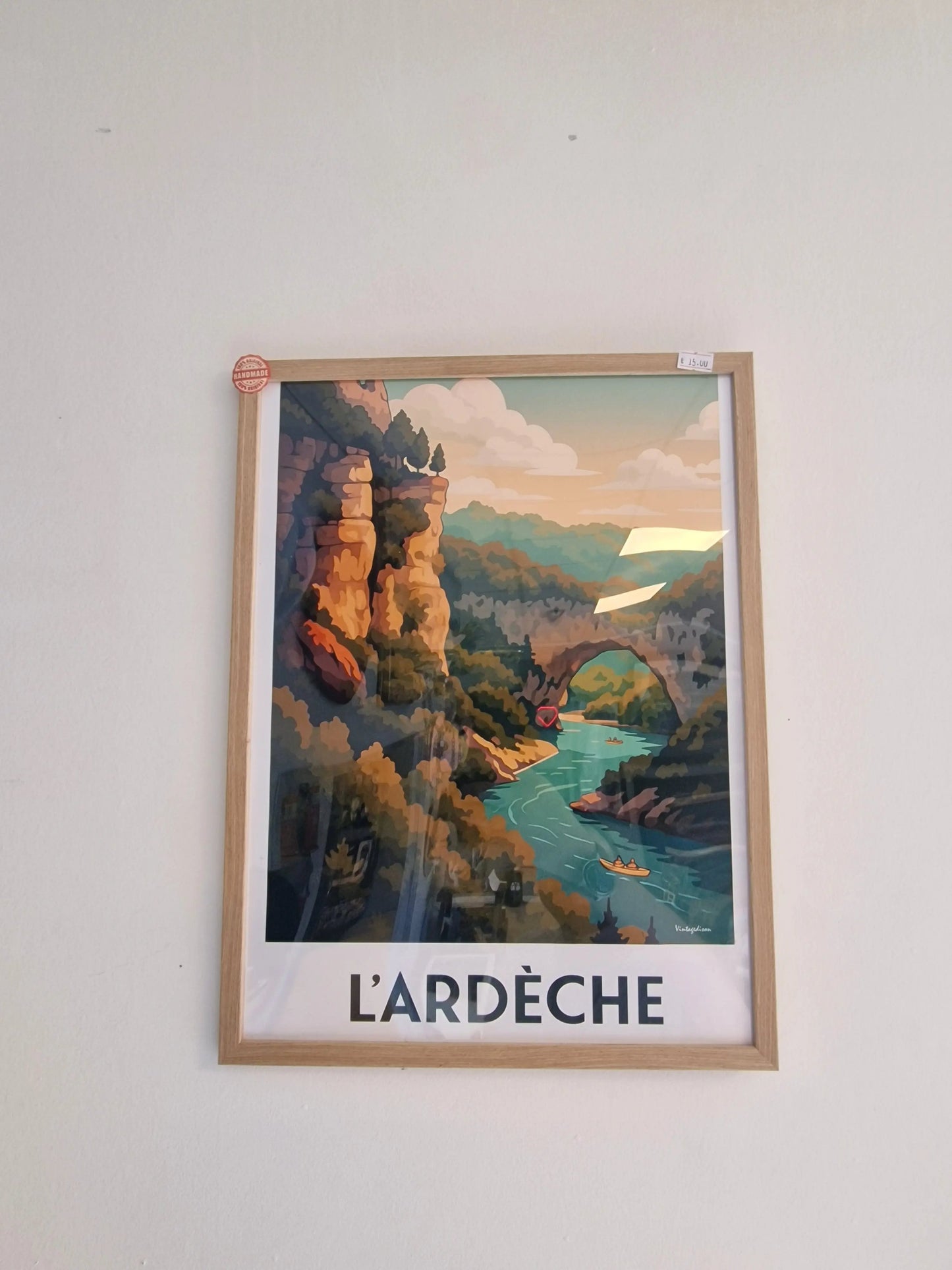 affiche rétro Ardèche, cadre Ardèche affiche ville de france, souvenir Ardèche Vintagedison