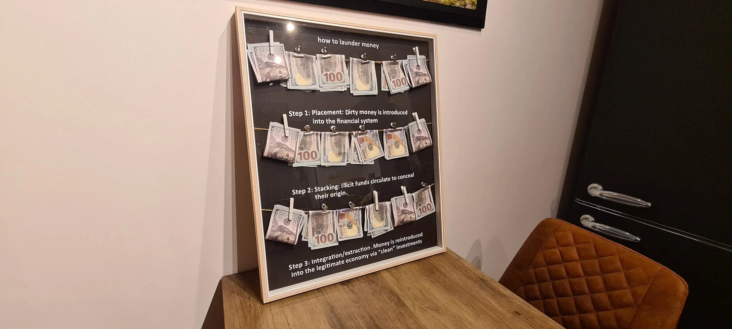 cadre "how to launder money" Etsy