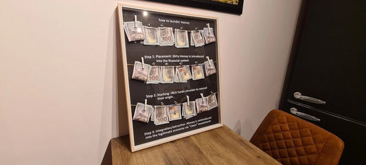 cadre "how to launder money" Etsy