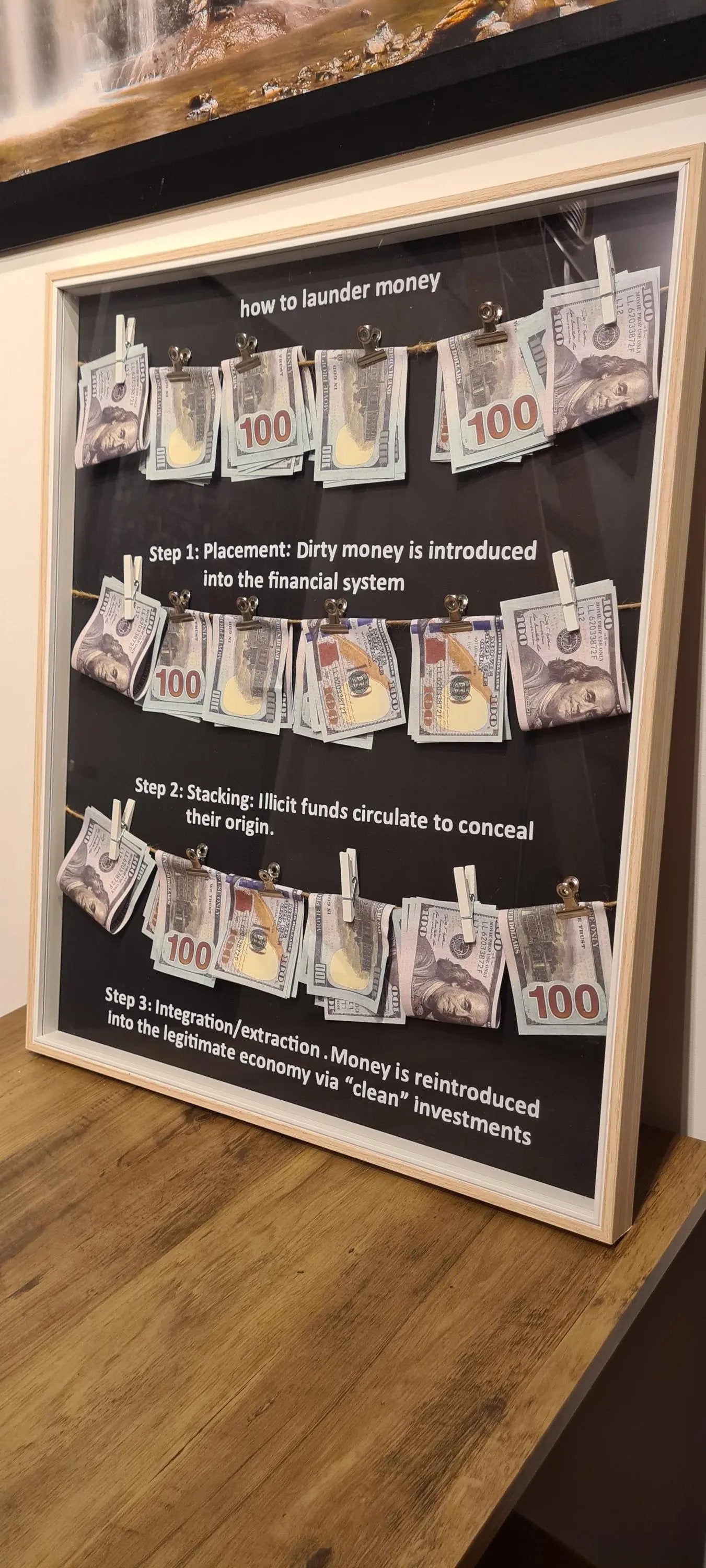 cadre "how to launder money" Etsy