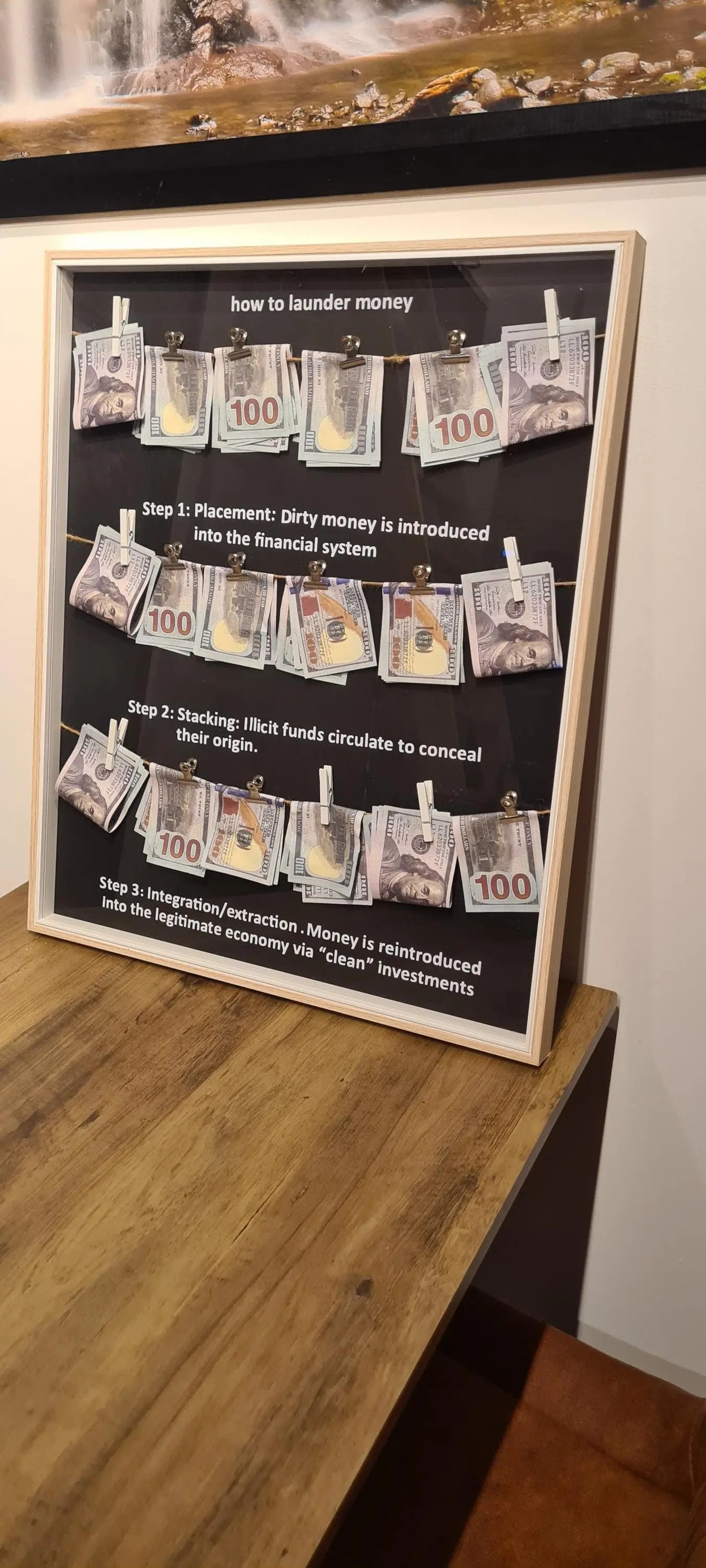 cadre "how to launder money" Etsy