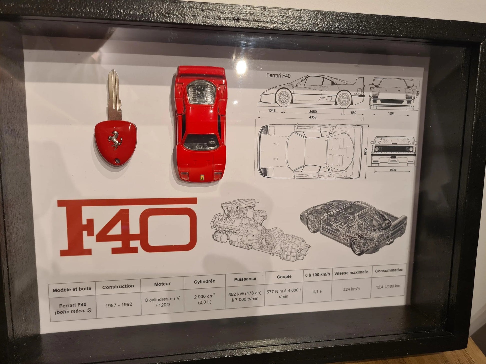 cadre clé Ferrari F40 Etsy
