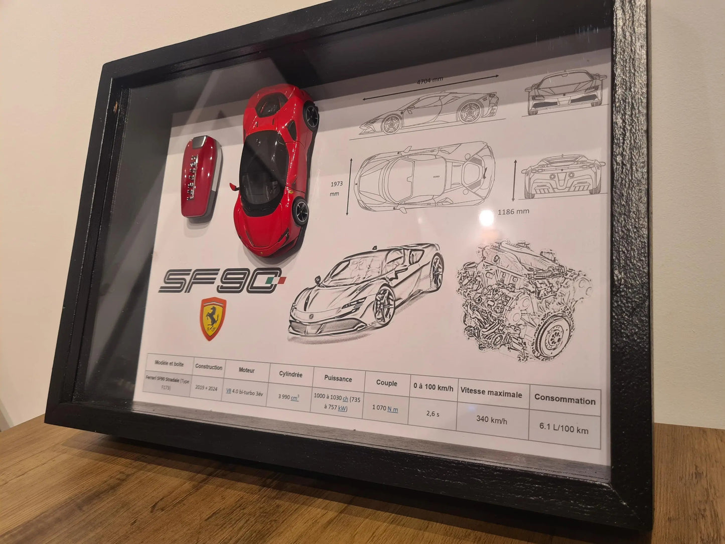 cadre clé Ferrari sf90 Etsy