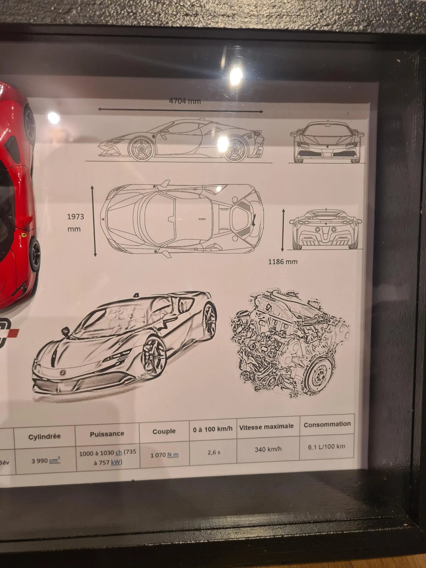 cadre clé Ferrari sf90 Etsy