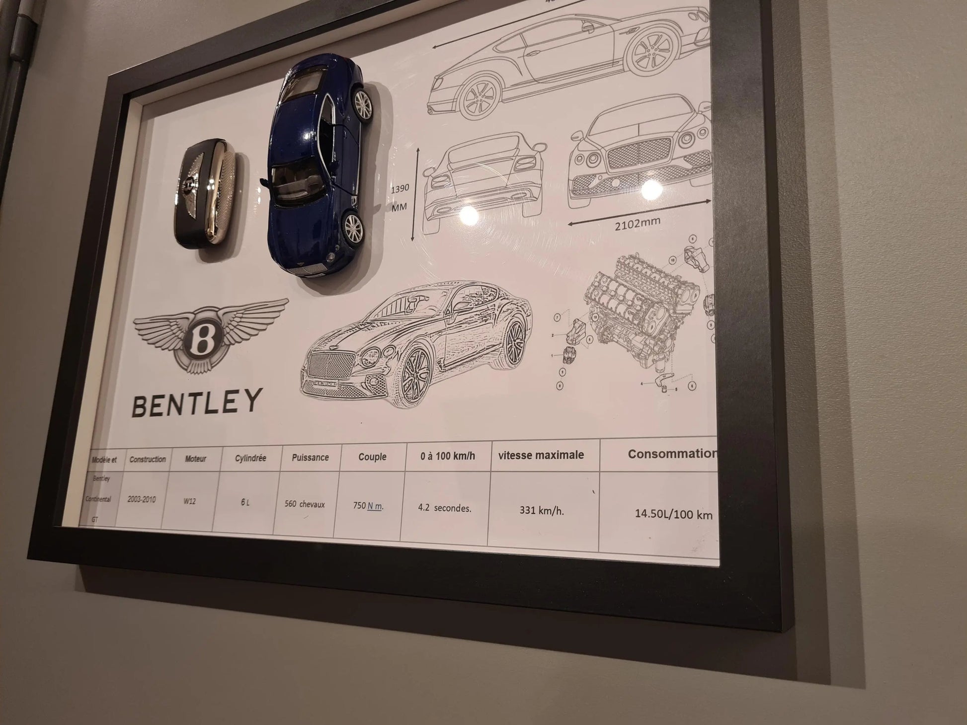 cadre clé bentley Etsy