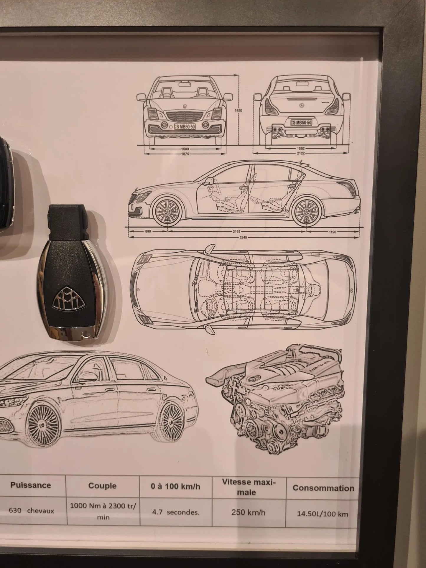 cadre clé maybach S 650 Etsy