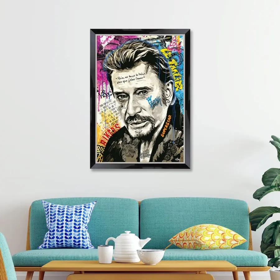 cadre pop art Johnny Hallyday – Romaric CADRAVEN