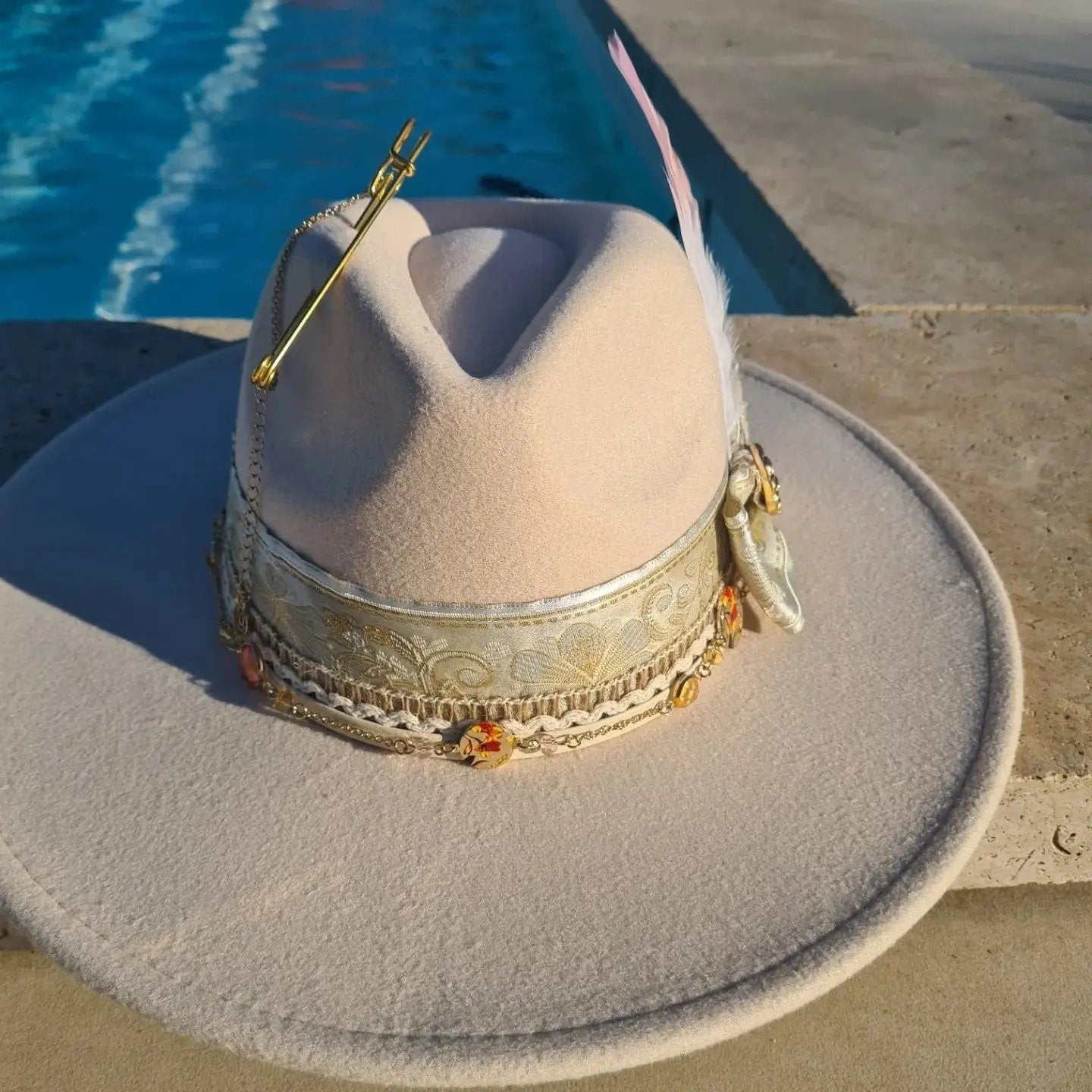 chapeau fédora beige nœud papillon Etsy