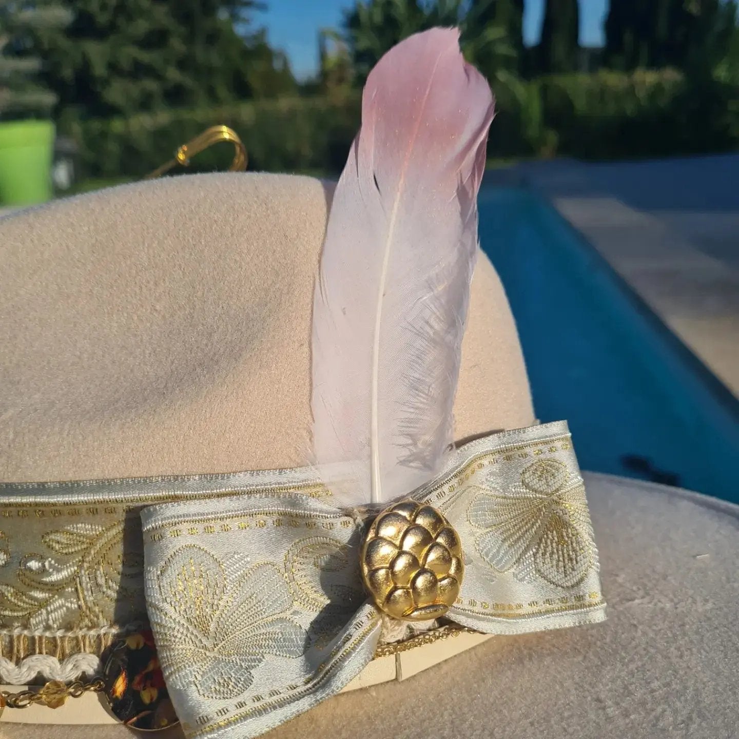 chapeau fédora beige nœud papillon Etsy