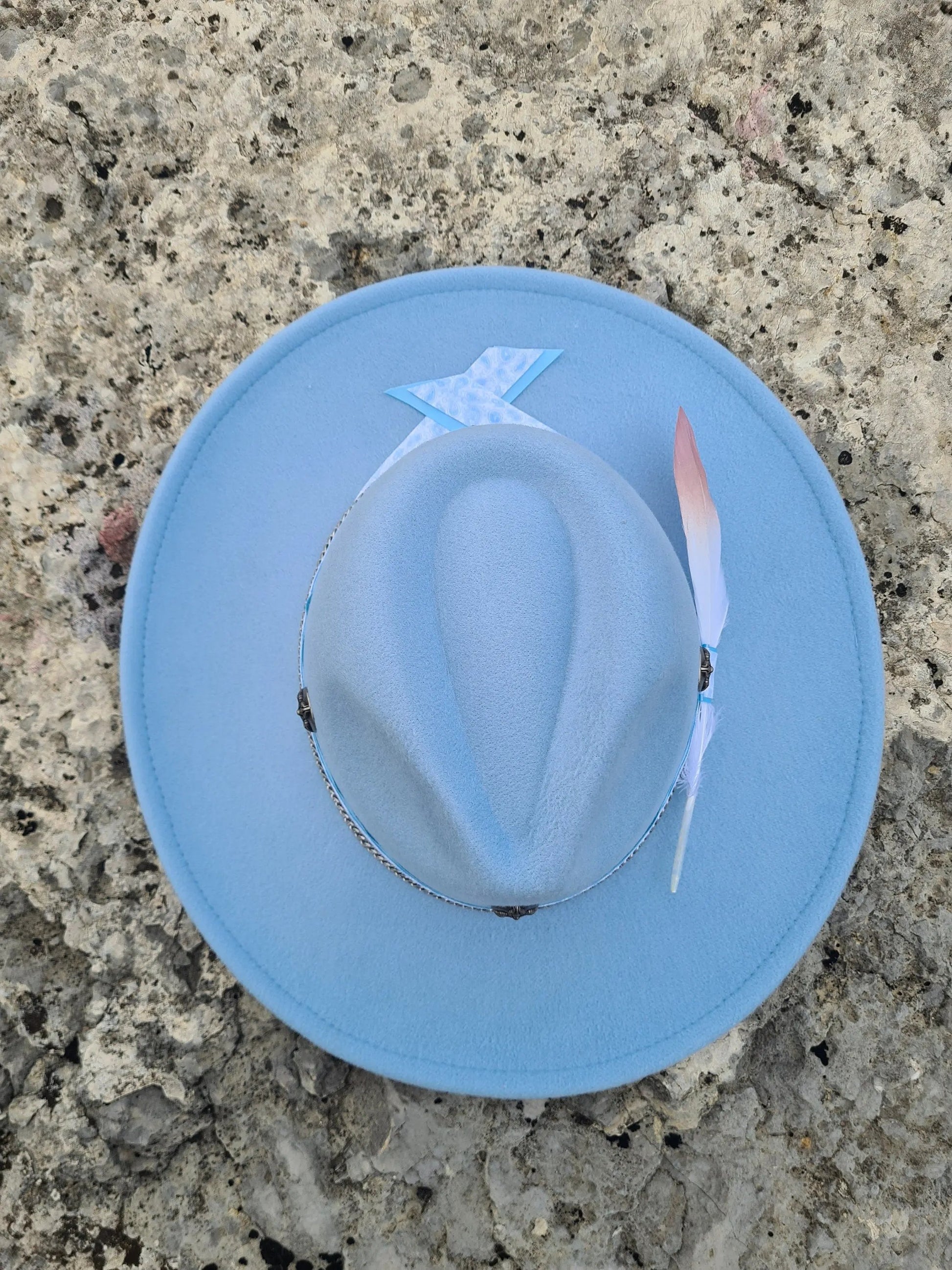 chapeau fedora bleu ciel custom Etsy