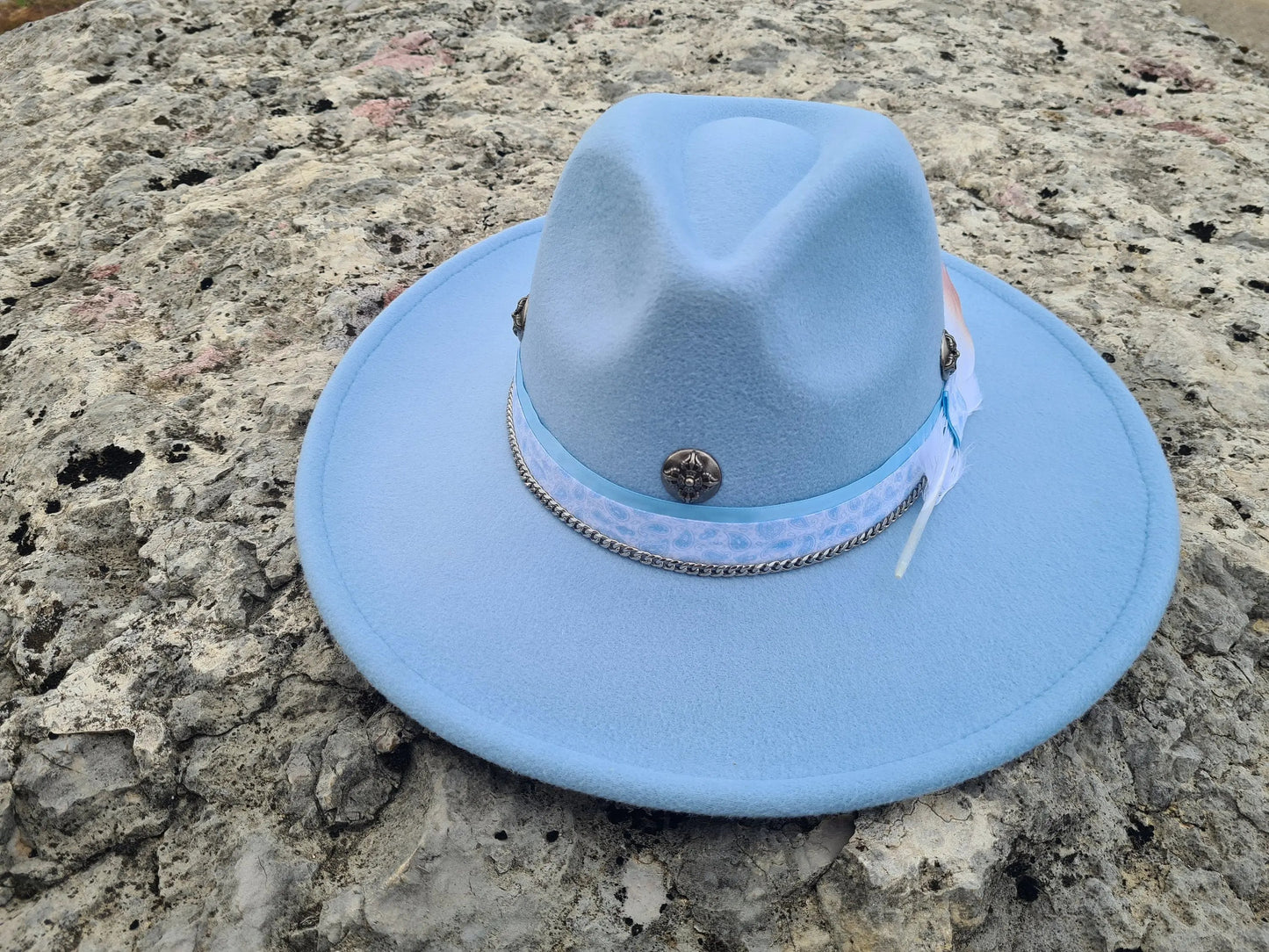 chapeau fedora bleu ciel custom Etsy