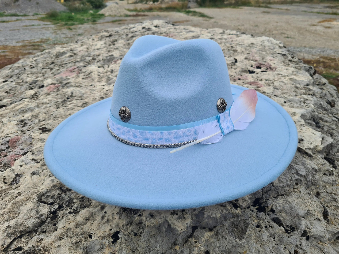 chapeau fedora bleu ciel custom Etsy