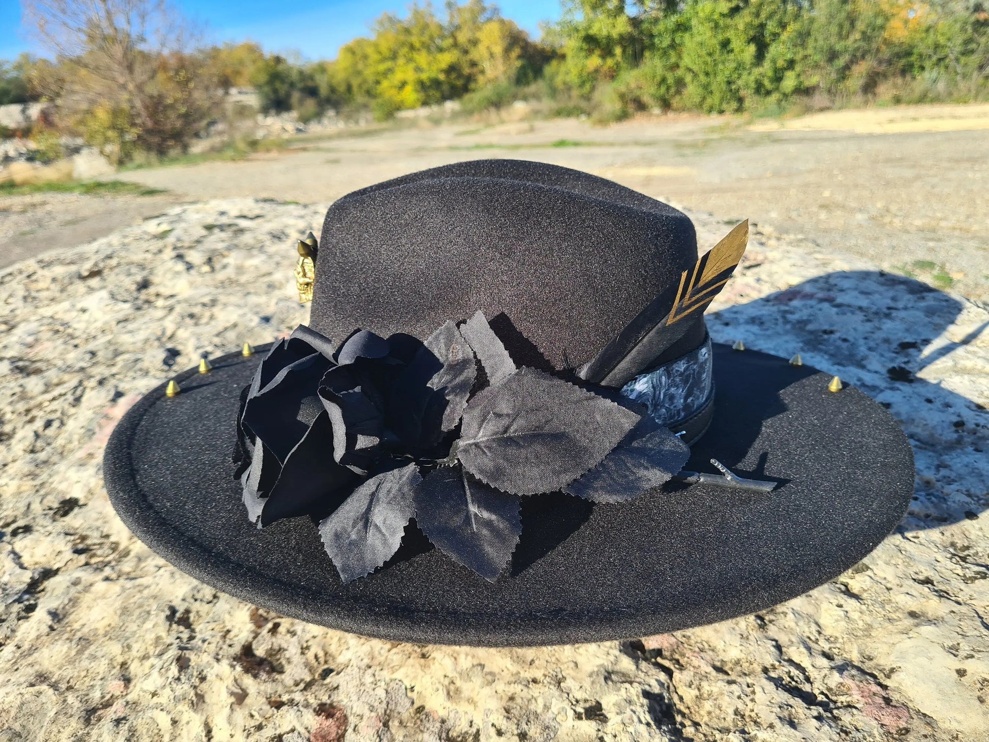chapeau fedora noir unisexe rock Etsy