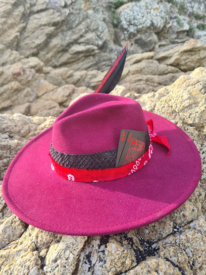 chapeau fedora rouge unisexe Etsy